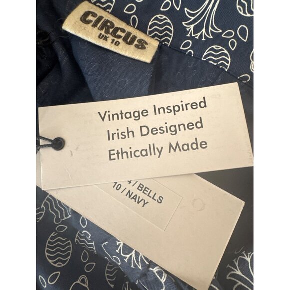Modcloth CIRCUS Navy Vintage-Inspired Size US10 Bell Print Mini Skirt NWT AUS 14 - Picture 8 of 13